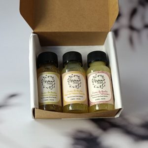 Coffret cadeau savons liquides - 1 savon bergamote petitgrain bigarade - 1 savon lavandin - 1 savon verveine citronnée - fabriqué artisanalement à Ansouis dans le Lubéron